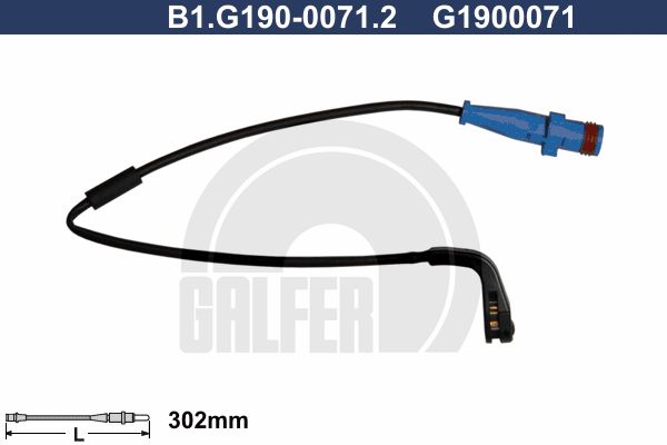 GALFER įspėjimo kontaktas, stabdžių trinkelių susidėvėjim B1.G190-0071.2