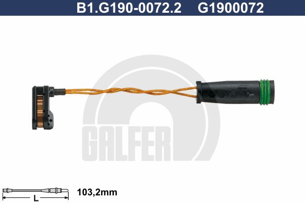 GALFER įspėjimo kontaktas, stabdžių trinkelių susidėvėjim B1.G190-0072.2