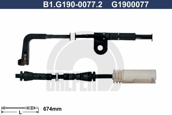 GALFER įspėjimo kontaktas, stabdžių trinkelių susidėvėjim B1.G190-0077.2