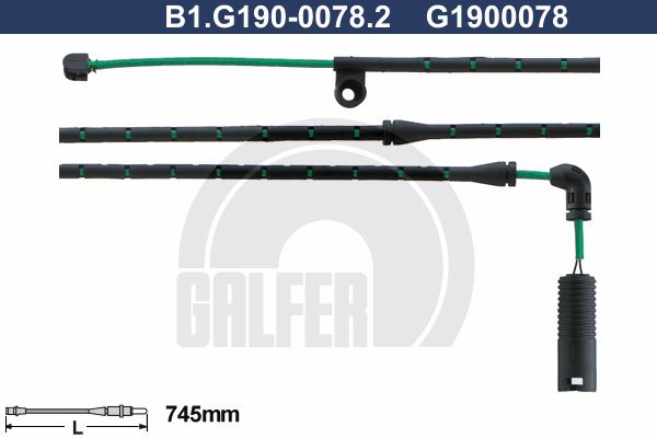 GALFER Сигнализатор, износ тормозных колодок B1.G190-0078.2
