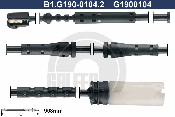 GALFER Сигнализатор, износ тормозных колодок B1.G190-0104.2