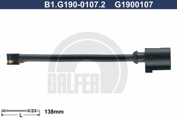 GALFER Сигнализатор, износ тормозных колодок B1.G190-0107.2