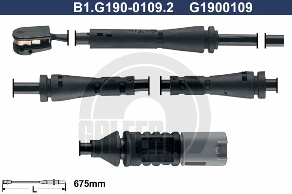 GALFER įspėjimo kontaktas, stabdžių trinkelių susidėvėjim B1.G190-0109.2