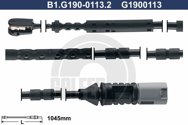 GALFER įspėjimo kontaktas, stabdžių trinkelių susidėvėjim B1.G190-0113.2