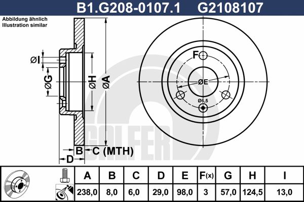 GALFER Тормозной диск B1.G208-0107.1