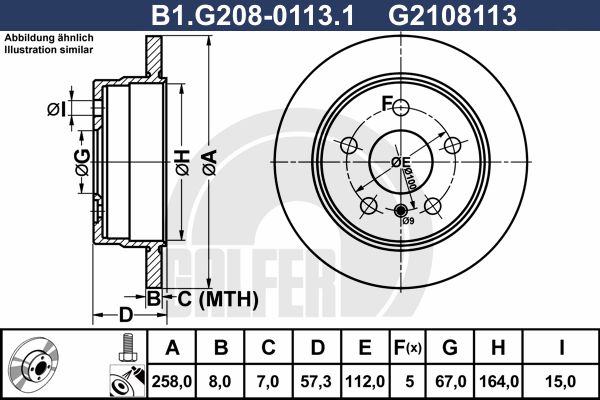 GALFER Тормозной диск B1.G208-0113.1