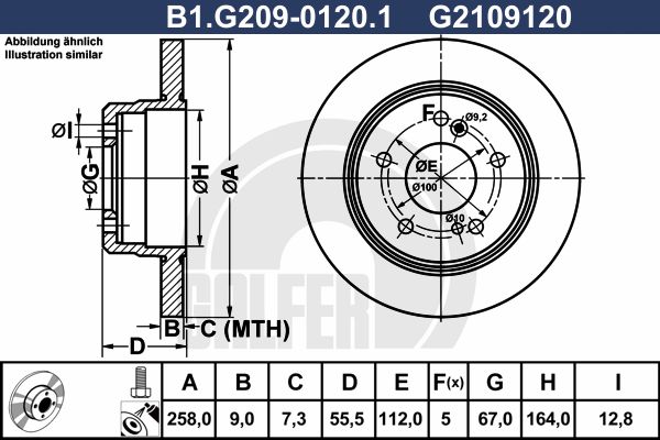 GALFER stabdžių diskas B1.G209-0120.1