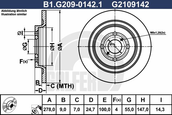GALFER stabdžių diskas B1.G209-0142.1