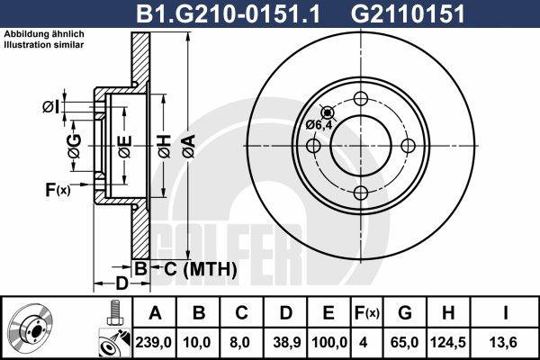 GALFER stabdžių diskas B1.G210-0151.1