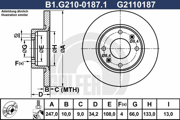 GALFER Тормозной диск B1.G210-0187.1