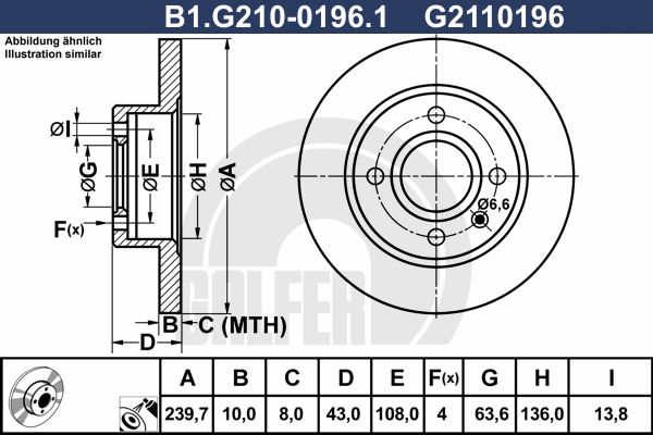 GALFER Тормозной диск B1.G210-0196.1