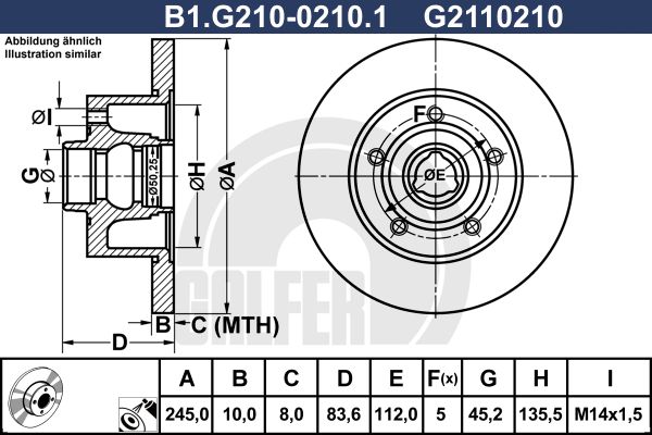 GALFER stabdžių diskas B1.G210-0210.1