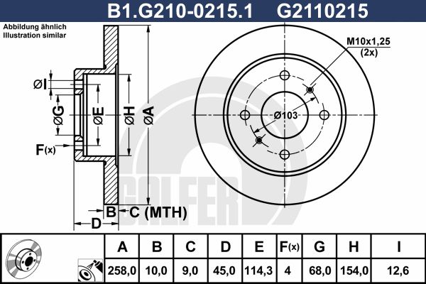 GALFER Тормозной диск B1.G210-0215.1