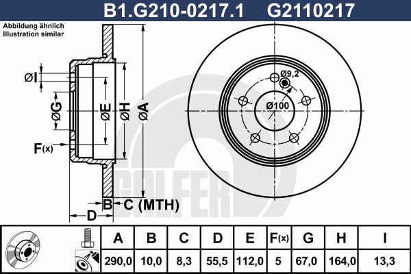 GALFER Тормозной диск B1.G210-0217.1