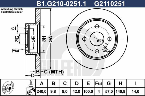 GALFER Тормозной диск B1.G210-0251.1