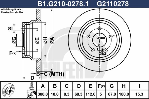 GALFER stabdžių diskas B1.G210-0278.1