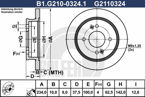 GALFER stabdžių diskas B1.G210-0324.1