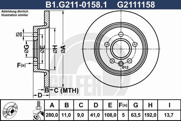 GALFER stabdžių diskas B1.G211-0158.1