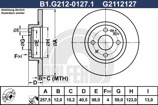 GALFER stabdžių diskas B1.G212-0127.1