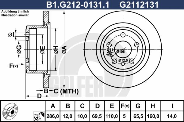 GALFER stabdžių diskas B1.G212-0131.1