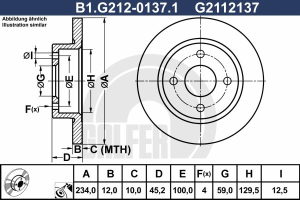 GALFER stabdžių diskas B1.G212-0137.1