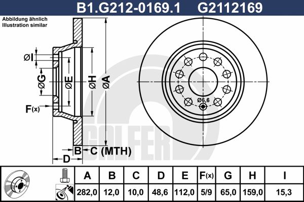 GALFER stabdžių diskas B1.G212-0169.1