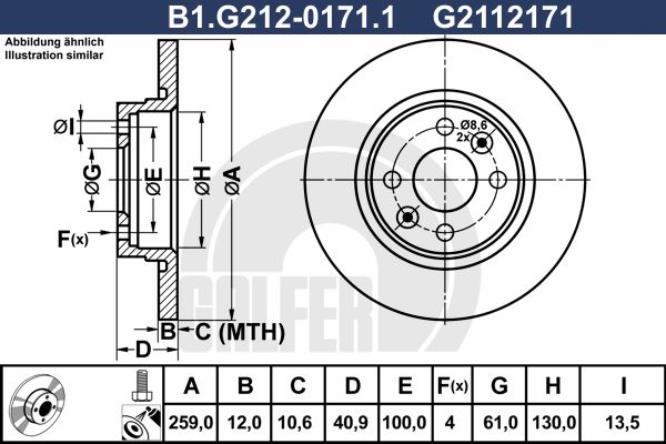 GALFER stabdžių diskas B1.G212-0171.1