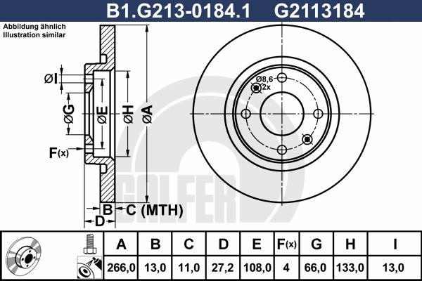 GALFER Тормозной диск B1.G213-0184.1