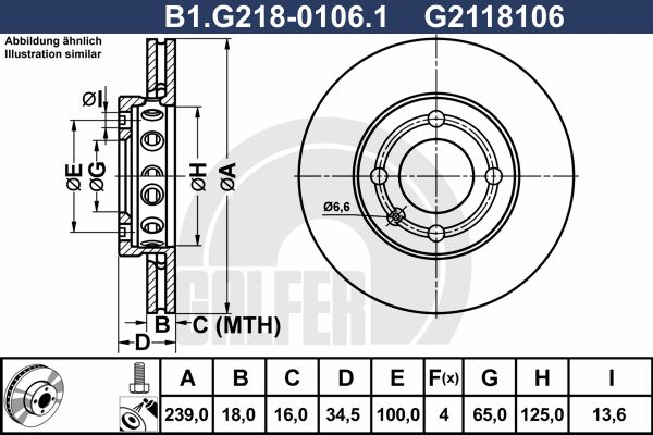 GALFER Тормозной диск B1.G218-0106.1