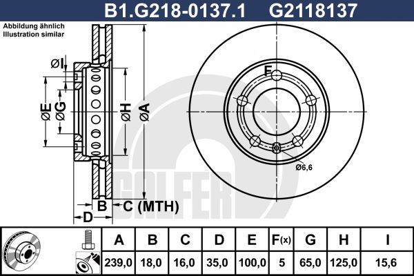 GALFER Тормозной диск B1.G218-0137.1
