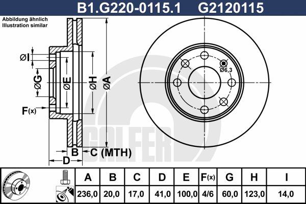 GALFER Тормозной диск B1.G220-0115.1