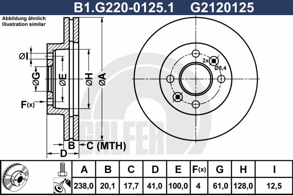 GALFER stabdžių diskas B1.G220-0125.1