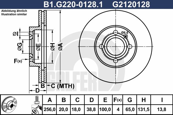 GALFER Тормозной диск B1.G220-0128.1