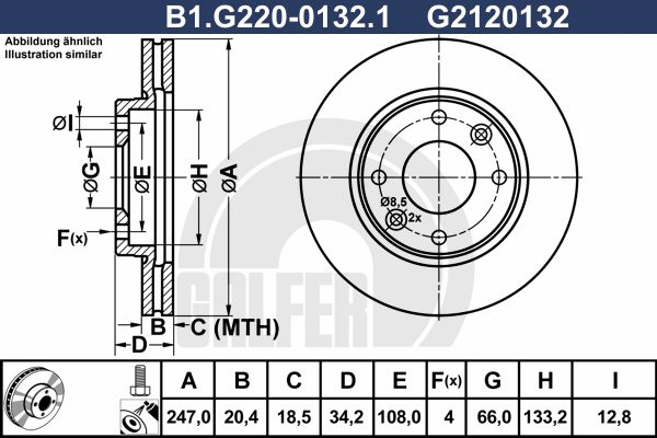 GALFER stabdžių diskas B1.G220-0132.1