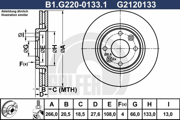 GALFER stabdžių diskas B1.G220-0133.1
