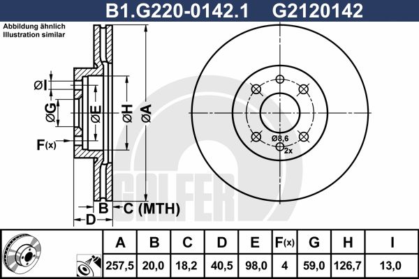 GALFER stabdžių diskas B1.G220-0142.1