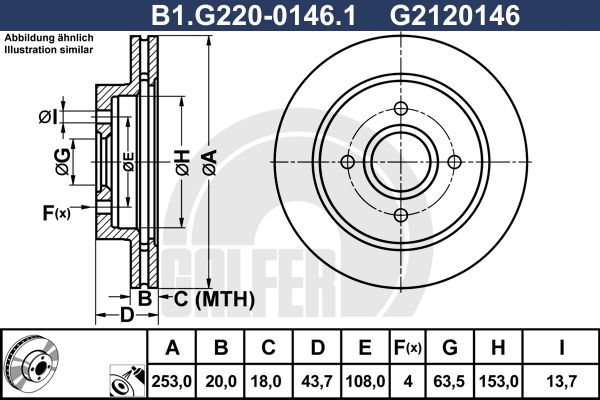 GALFER stabdžių diskas B1.G220-0146.1