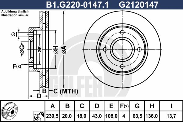 GALFER stabdžių diskas B1.G220-0147.1
