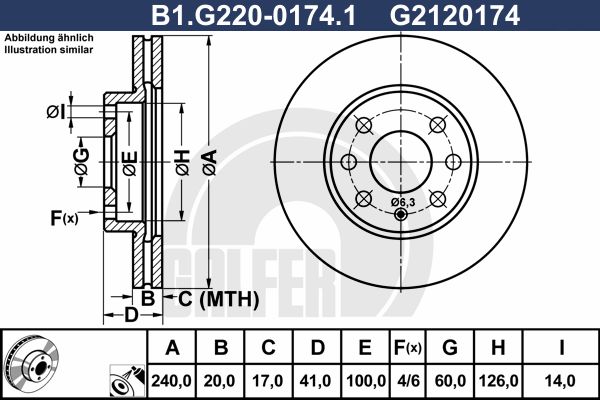 GALFER Тормозной диск B1.G220-0174.1
