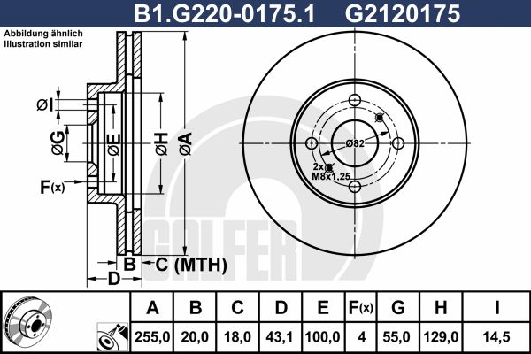 GALFER Тормозной диск B1.G220-0175.1