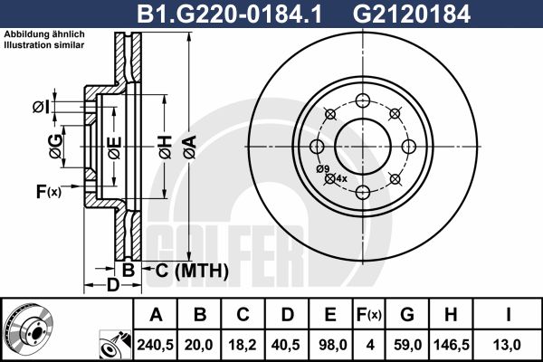 GALFER Тормозной диск B1.G220-0184.1
