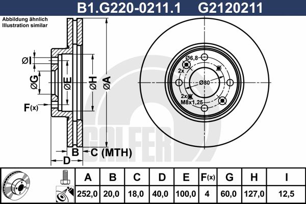 GALFER stabdžių diskas B1.G220-0211.1
