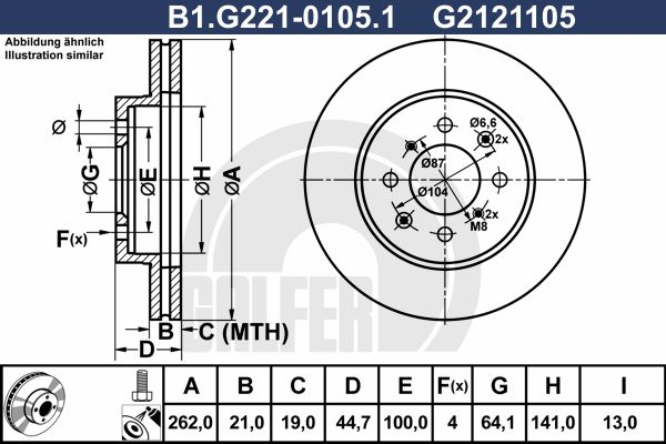 GALFER stabdžių diskas B1.G221-0105.1