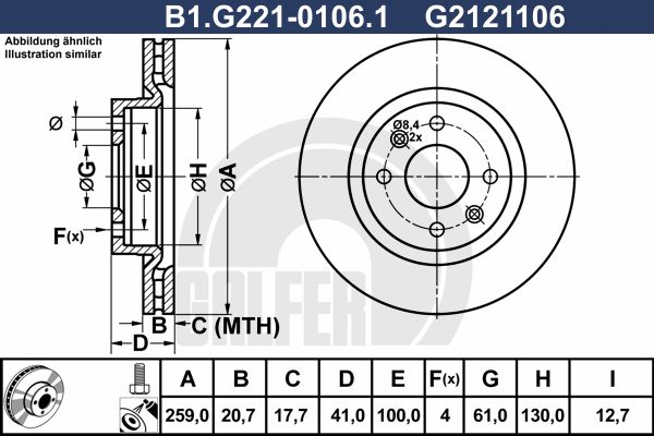 GALFER stabdžių diskas B1.G221-0106.1