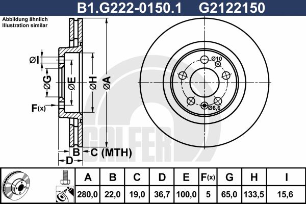 GALFER Тормозной диск B1.G222-0150.1