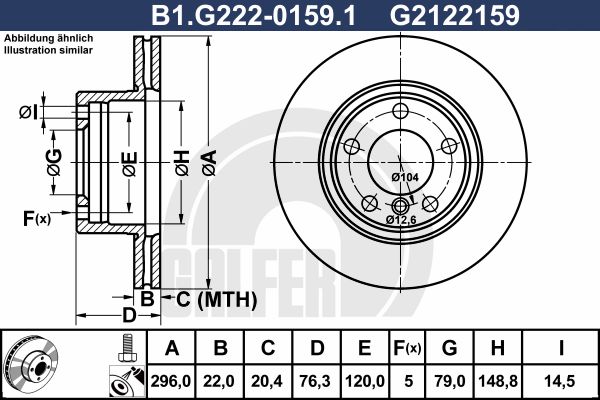 GALFER Тормозной диск B1.G222-0159.1