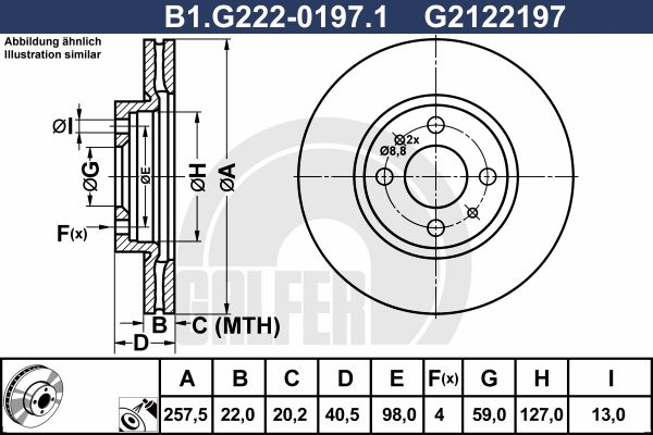 GALFER stabdžių diskas B1.G222-0197.1