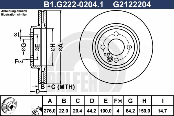 GALFER Тормозной диск B1.G222-0204.1