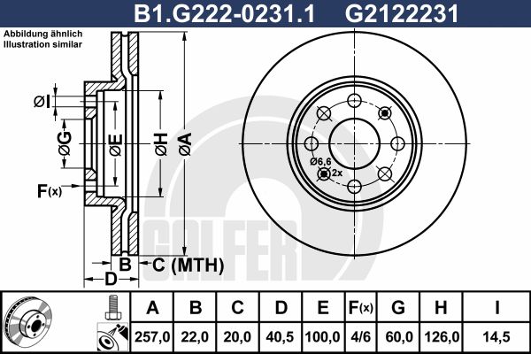 GALFER stabdžių diskas B1.G222-0231.1