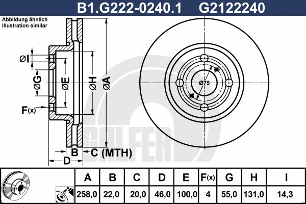 GALFER Тормозной диск B1.G222-0240.1